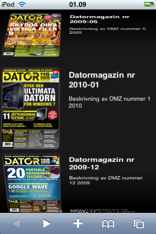 En webbapplikation som ser ut som en iPhone-app